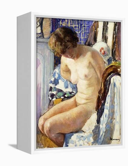 Seated Nude; Nu Assise-Henri Lebasque-Framed Premier Image Canvas