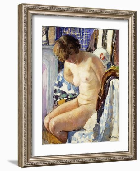 Seated Nude; Nu Assise-Henri Lebasque-Framed Giclee Print