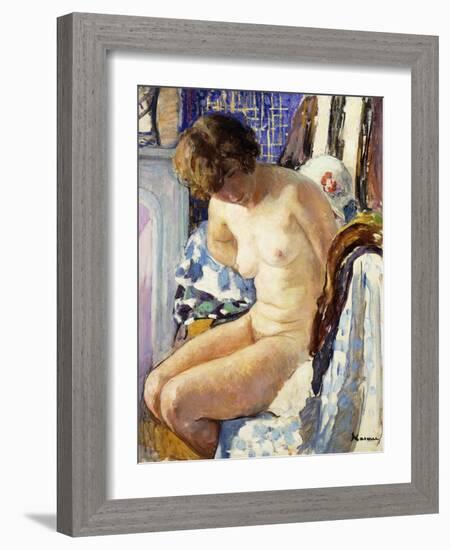 Seated Nude; Nu Assise-Henri Lebasque-Framed Giclee Print