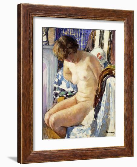 Seated Nude; Nu Assise-Henri Lebasque-Framed Giclee Print