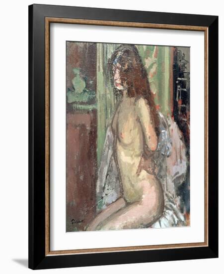 Seated Nude, Paris, 1906-Walter Richard Sickert-Framed Giclee Print