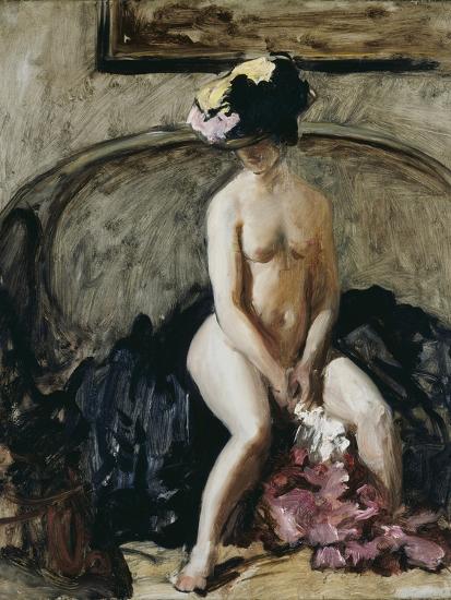 Black nude women seated Seated Nude The Black Hat Giclee Print Philip Wilson Steer Art Com