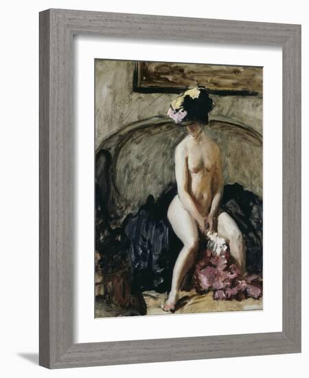 Seated Nude: The Black Hat-Philip Wilson Steer-Framed Giclee Print