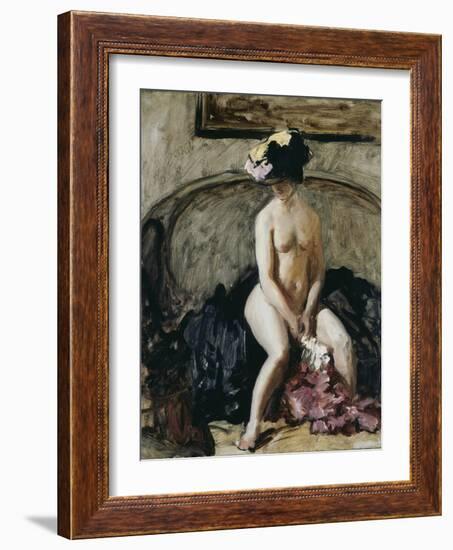 Seated Nude: The Black Hat-Philip Wilson Steer-Framed Giclee Print