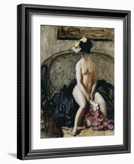 Seated Nude: The Black Hat-Philip Wilson Steer-Framed Giclee Print