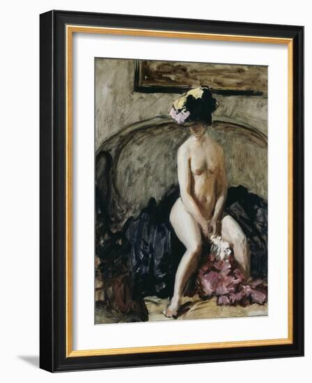 Seated Nude: The Black Hat-Philip Wilson Steer-Framed Giclee Print