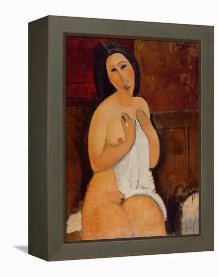 Seated Nude with a Shirt, 1917 (Oil on Canvas)-Amedeo Modigliani-Framed Premier Image Canvas