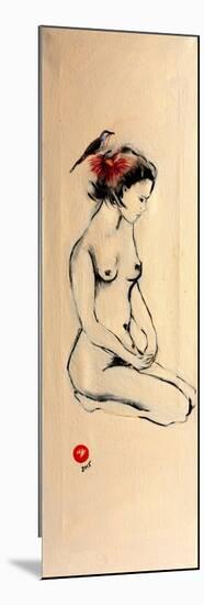 Seated Nude with Flower and Bird, 2015-Susan Adams-Mounted Giclee Print