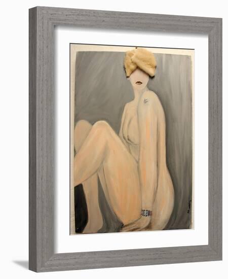 Seated Nude with Pink Hat 2004-Susan Adams-Framed Giclee Print