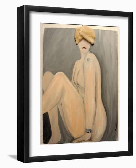 Seated Nude with Pink Hat 2004-Susan Adams-Framed Giclee Print