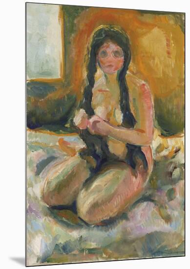 Seated Nude-Edvard Munch-Mounted Premium Giclee Print