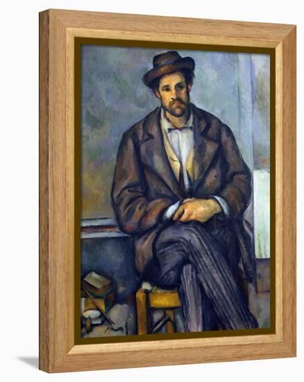 Seated Peasant-Paul Cézanne-Framed Premier Image Canvas