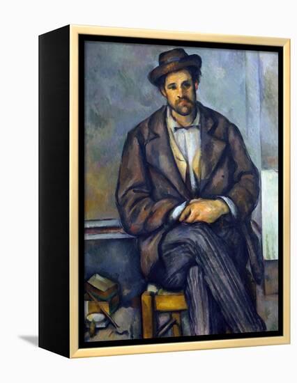 Seated Peasant-Paul Cézanne-Framed Premier Image Canvas