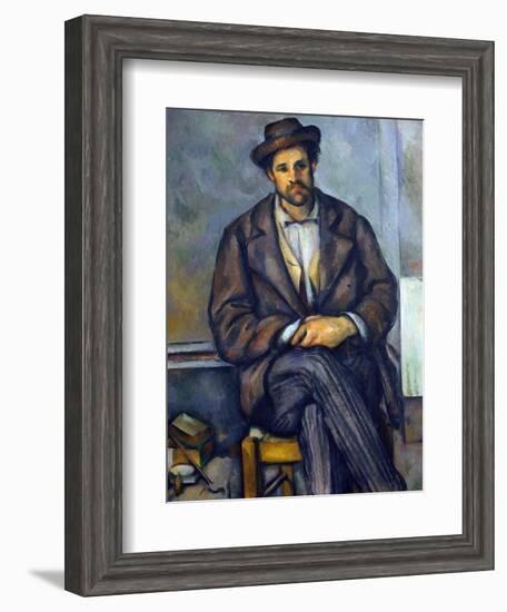 Seated Peasant-Paul Cézanne-Framed Giclee Print