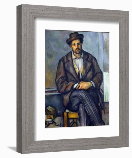 Seated Peasant-Paul Cézanne-Framed Giclee Print