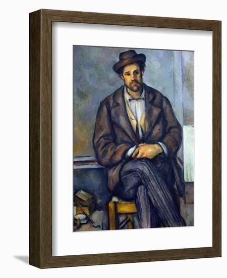 Seated Peasant-Paul Cézanne-Framed Giclee Print