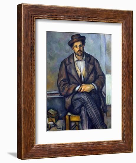 Seated Peasant-Paul Cézanne-Framed Giclee Print