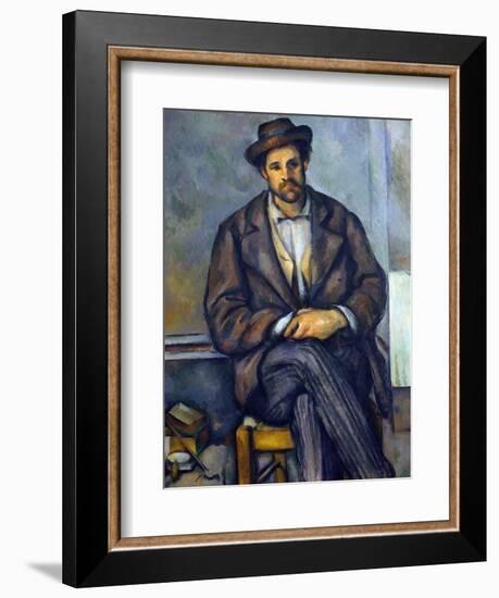 Seated Peasant-Paul Cézanne-Framed Giclee Print