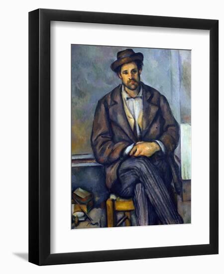 Seated Peasant-Paul Cézanne-Framed Giclee Print