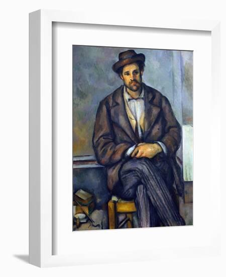 Seated Peasant-Paul Cézanne-Framed Giclee Print