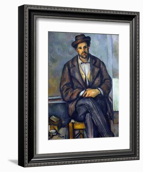 Seated Peasant-Paul Cézanne-Framed Giclee Print