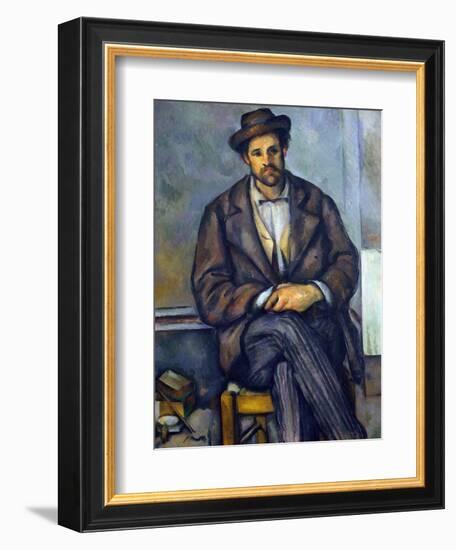 Seated Peasant-Paul Cézanne-Framed Giclee Print