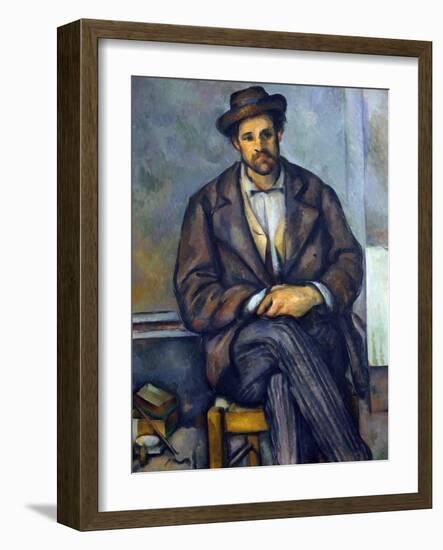 Seated Peasant-Paul Cézanne-Framed Giclee Print