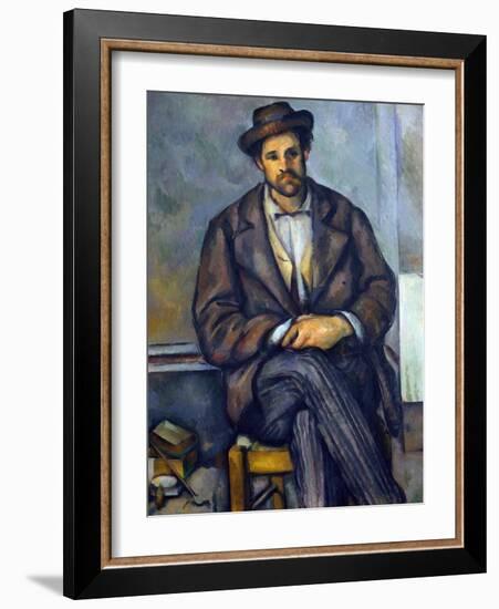 Seated Peasant-Paul Cézanne-Framed Giclee Print