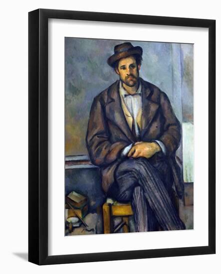 Seated Peasant-Paul Cézanne-Framed Giclee Print