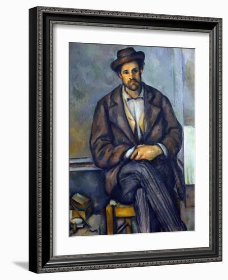 Seated Peasant-Paul Cézanne-Framed Giclee Print