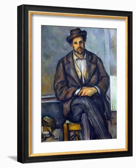 Seated Peasant-Paul Cézanne-Framed Giclee Print