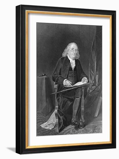 Seated Portrait of Benjamin Franklin-null-Framed Giclee Print