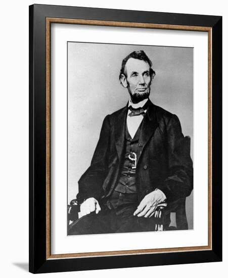 Seated Portrait of President Abraham Lincoln-null-Framed Photographic Print