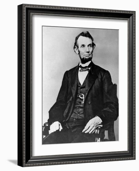 Seated Portrait of President Abraham Lincoln-null-Framed Photographic Print