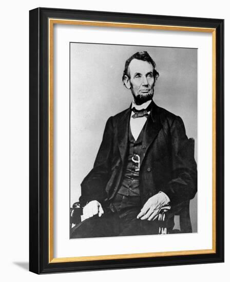 Seated Portrait of President Abraham Lincoln-null-Framed Photographic Print