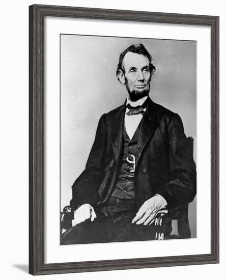 Seated Portrait of President Abraham Lincoln-null-Framed Photographic Print