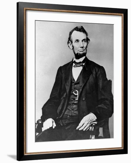 Seated Portrait of President Abraham Lincoln-null-Framed Photographic Print