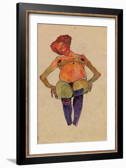 Seated Pregnant Woman-Egon Schiele-Framed Giclee Print