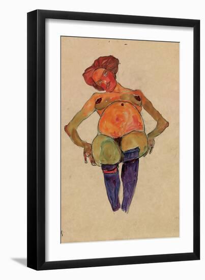 Seated Pregnant Woman-Egon Schiele-Framed Giclee Print