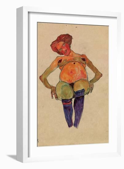 Seated Pregnant Woman-Egon Schiele-Framed Giclee Print