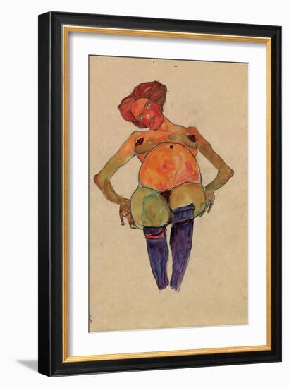 Seated Pregnant Woman-Egon Schiele-Framed Giclee Print