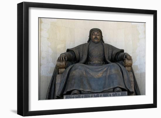 Seated Statue of Chingis Khan at the Parliament Building in Ulan Bator, 2005-null-Framed Giclee Print