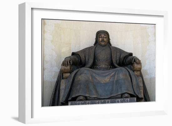 Seated Statue of Chingis Khan at the Parliament Building in Ulan Bator, 2005-null-Framed Giclee Print
