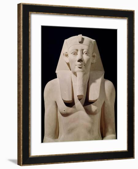 Seated Statue of Sesostris I, Originally from the Mortuary Temple of Sesostris I at Al-Lisht-null-Framed Giclee Print