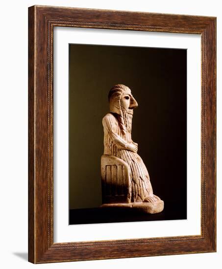 Seated votive figure, Both the dress and the chair are portrayed in vivid detail-Werner Forman-Framed Giclee Print