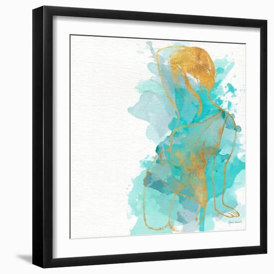 Seated Watercolor Woman II-Lanie Loreth-Framed Art Print