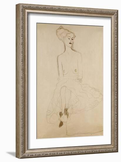 Seated Woman, 1908-Gustav Klimt-Framed Giclee Print