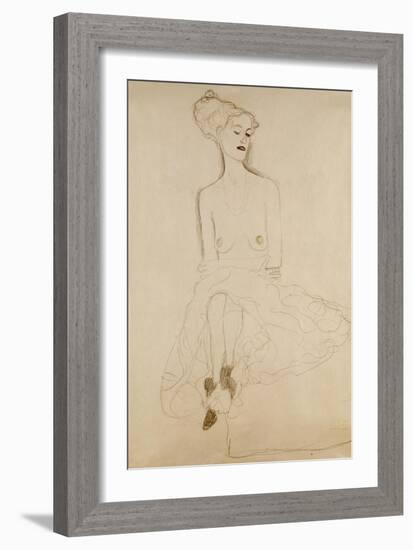 Seated Woman, 1908-Gustav Klimt-Framed Giclee Print