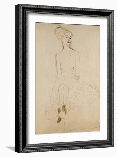 Seated Woman, 1908-Gustav Klimt-Framed Giclee Print