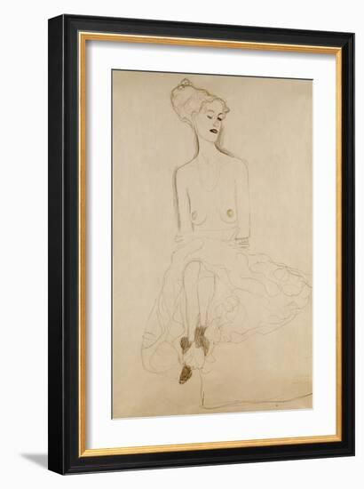 Seated Woman, 1908-Gustav Klimt-Framed Giclee Print